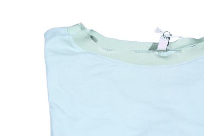 T-shirt barchetta maniche 3/4 con dettagli in raso