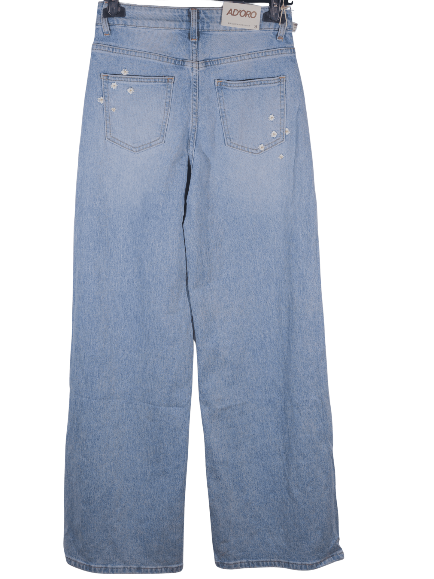 Jeans a vita alta con applicazioni