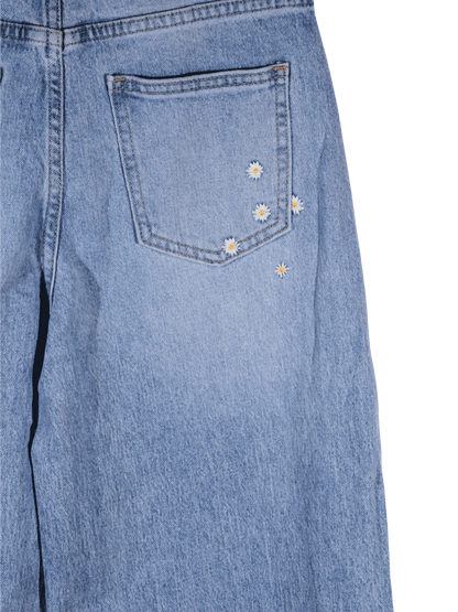 Jeans a vita alta con applicazioni