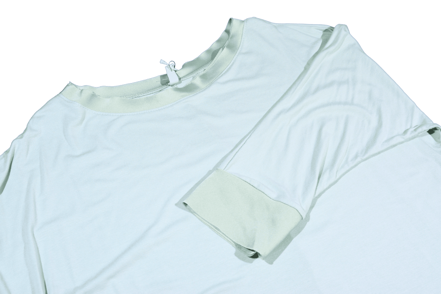 T-shirt barchetta maniche 3/4 con dettagli in raso