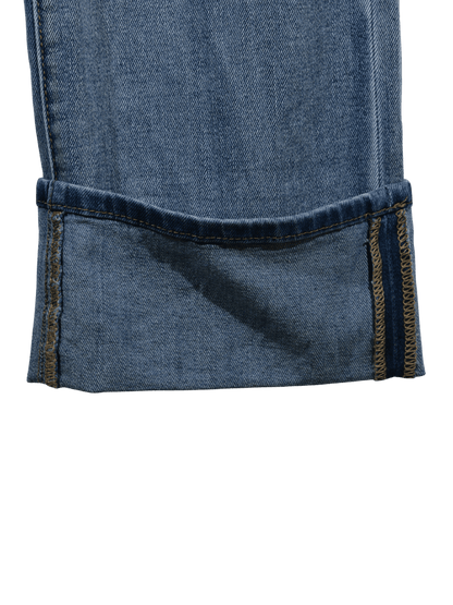Jeans a palazzo con risvolto