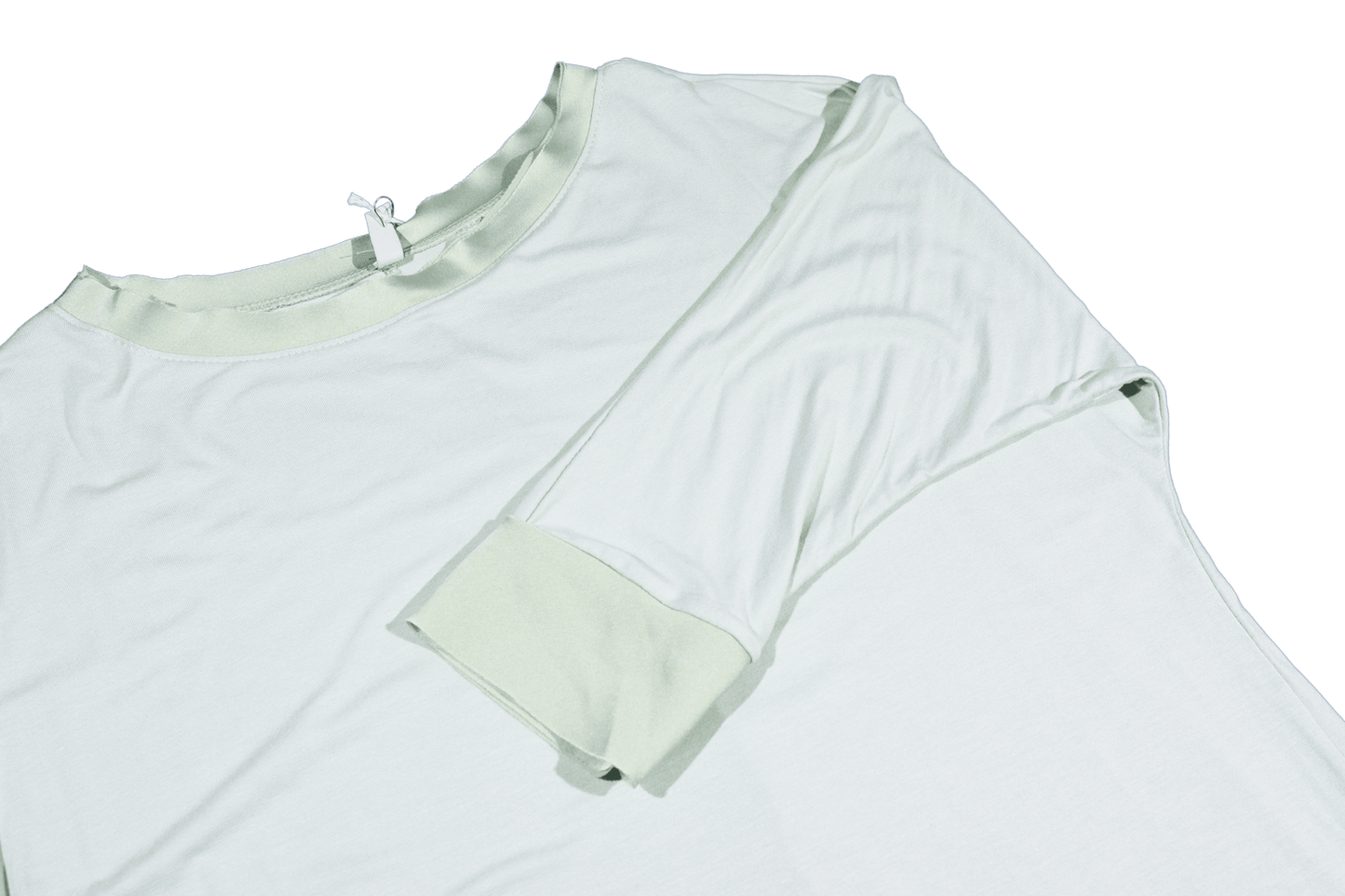 T-shirt barchetta maniche 3/4 con dettagli in raso