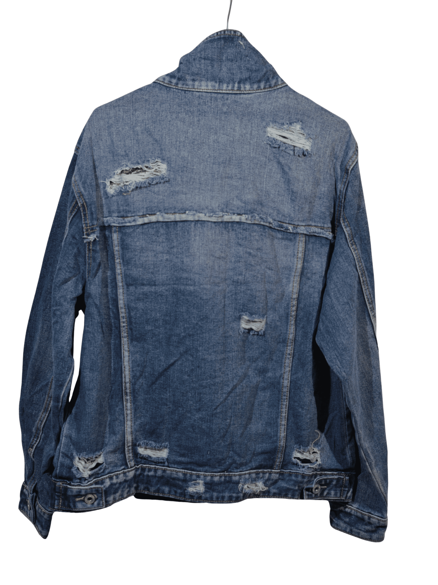 Giubbino Jeans Oversize con Patchwork e Paillettes