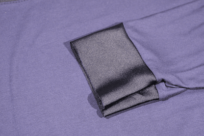 T-shirt barchetta maniche 3/4 con dettagli in raso