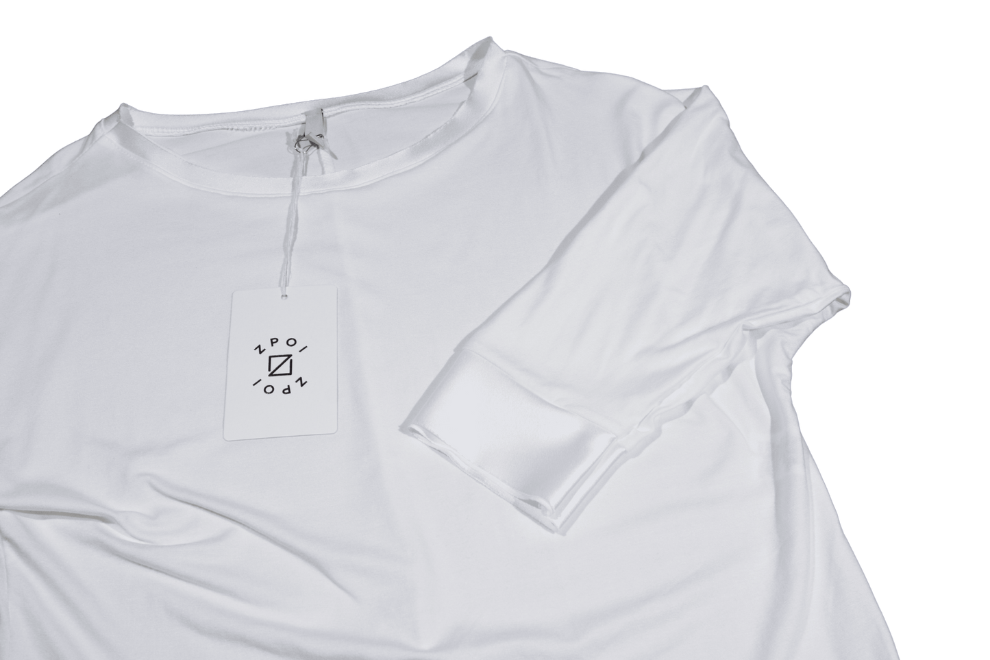 T-shirt barchetta maniche 3/4 con dettagli in raso