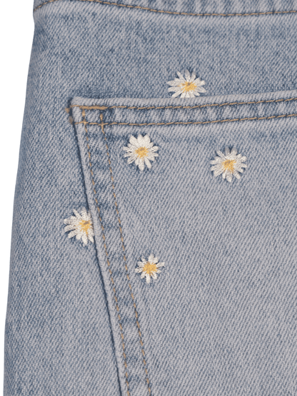 Jeans a vita alta con applicazioni
