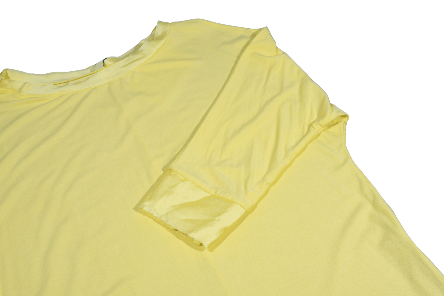 T-shirt barchetta maniche 3/4 con dettagli in raso