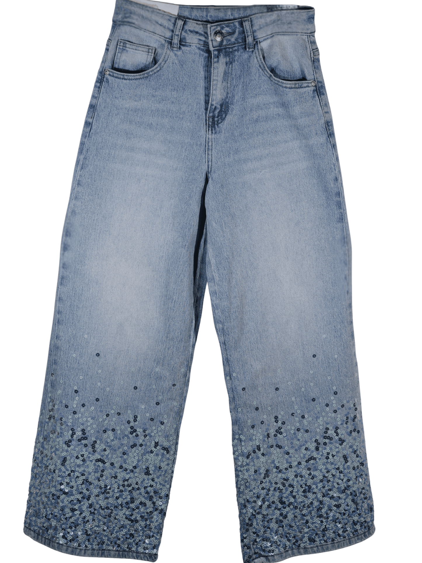 Jeans a palazzo con paillettes
