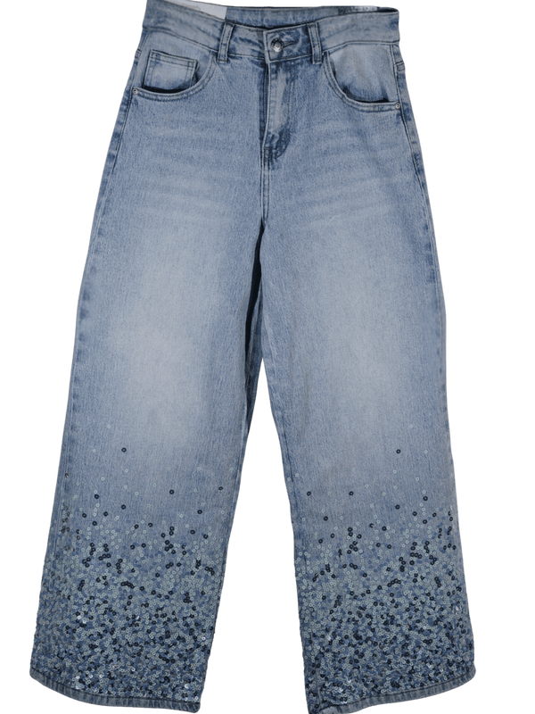 Jeans a palazzo con paillettes