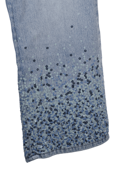 Jeans a palazzo con paillettes