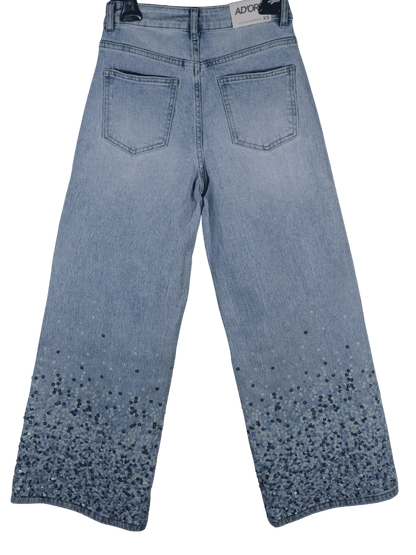 Jeans a palazzo con paillettes