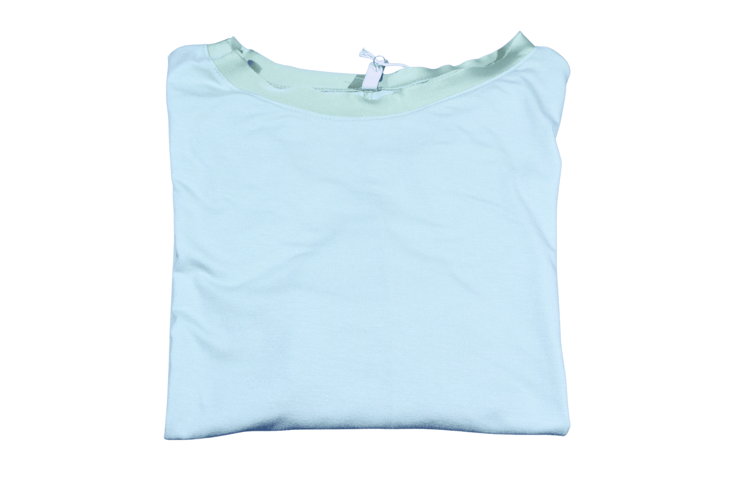 T-shirt barchetta maniche 3/4 con dettagli in raso