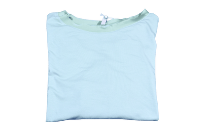 T-shirt barchetta maniche 3/4 con dettagli in raso